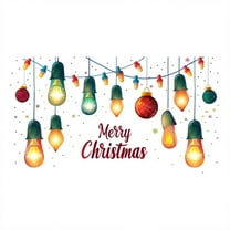 geerera Christmas Bulb Light Window Cling, Colorful Lights Window Decal, Merry Christmas Window Wall Sticker for Holiday Xmas Home Kitchen Living Room