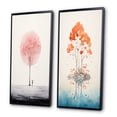 thumbnail image 3 of Designart "Impression of Solitude Minimal Watercolor Single Tree I" Landscape Trees Framed Wall Art Set Of 2 - Traditional Pink Framed Wall Art Set Of 2, 3 of 6