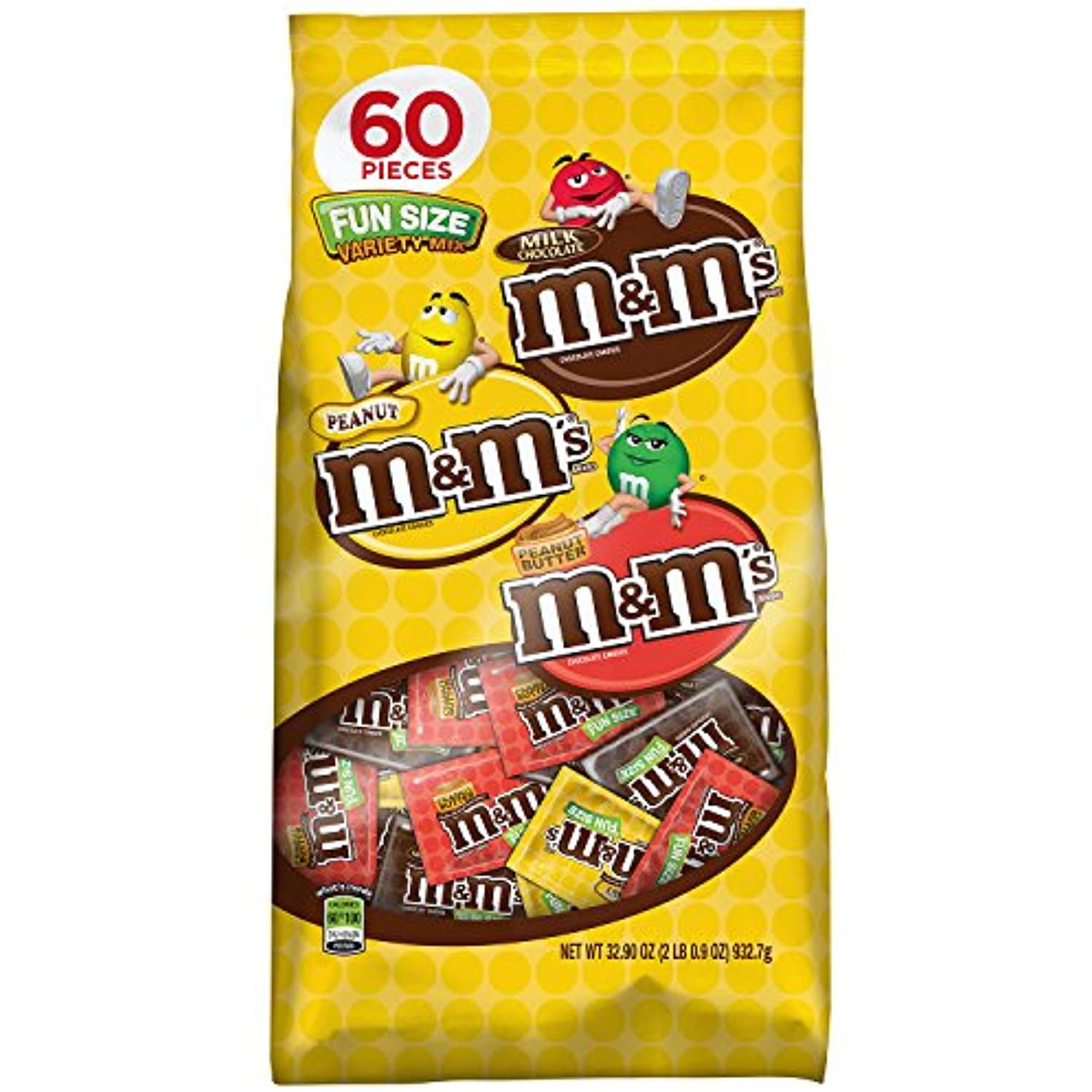 M&Ms Variety Mix Chocolate Candy Fun Size 32.9-Ounce 60-Piece Bag 