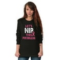 thumbnail image 5 of Nip This Problem Pink Ribbon BCA Women's Long Sleeve T Shirt Brisco Brands X, 5 of 6