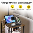 thumbnail image 2 of OUTONLIFE Rattan Floor Lamp with Table for Living Room with USB & Type C Charging Station, End Table Lamp with 3-Color Temperature LED Bulb for Bedroom, Brown, 2 of 9