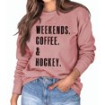 thumbnail image 2 of Sudadera informal de cuello redondo para mujer con estampado de letras, corte holgado para primavera y otoño con encanto en oro rosa, 2 of 5