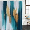 thumbnail image 3 of Abstract Teal Gold Waterproof Fabric Shower Curtain,Green White Wall Art Textured Waterproof Fabric Shower Curtain for Bathroom Curtains Bathtubs Hotel Shower Curtains with 12 Hooks Stall 48x72in, 3 of 8