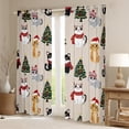 thumbnail image 2 of Feelyou Kawaii Cartoon Cat Curtains Pack of 2 (42x84 Each) for Teen, Christmas Tree Curtains Blackout, Happy New Year Bedroom Curtains, Blackout Curtains Room Decor, 2 of 6