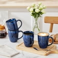 thumbnail image 3 of Coffee Mugs Set of 4, 16oz Coffee Cups Set with Handle, Ceramic Tea Mugs for Kitchen, Latte Mugs for Coffee,Cocoa, Tea，Blue, 3 of 8