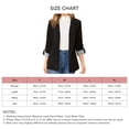 thumbnail image 5 of Striped Cuff Women Blazer Ladies Casual Blazer Casual Blazer Jacket Striped Cuff Women Blazer Solid Color Back Hem Slit Long Sleeve Casual Blazer Jacket For Office Black M, 5 of 5
