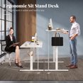 thumbnail image 3 of 63" Electric Standing Desk with 3 Memory Heights and 2 Hanging Hooks, Adjustable Height Sit Stand Home Office Desk,White, 3 of 8