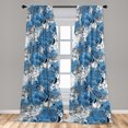 thumbnail image 2 of Floral Window Curtains, Abstract Dream of Surreal Garden Flowers Sketch With Line Art Silhouette Pattern, Lightweight Decor 2-Panel Set with Rod Pocket, Pair of - 28"x95", White Sea Blue, by Ambesonne, 2 of 3