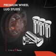 thumbnail image 3 of A-Premium 5PCS Wheel Studs M12 x 1.5 & 32mm Long Lug Studs Compatible with Toyota Avalon Camry Corolla Prius RAV4 Chevrolet Lexus Pontiac Scion Fits select: 2013-2015 TOYOTA RAV4 XLE, 3 of 8