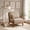 Camel, variant on Modern Wooden Lounge Chair with Black Padded Upholstered Seat and Solid Frame,Comfortable Accent Armchair for Living Room,Bedroom,Office,or Reading Corner,Sturdy,Durable.Versatile Seating.
