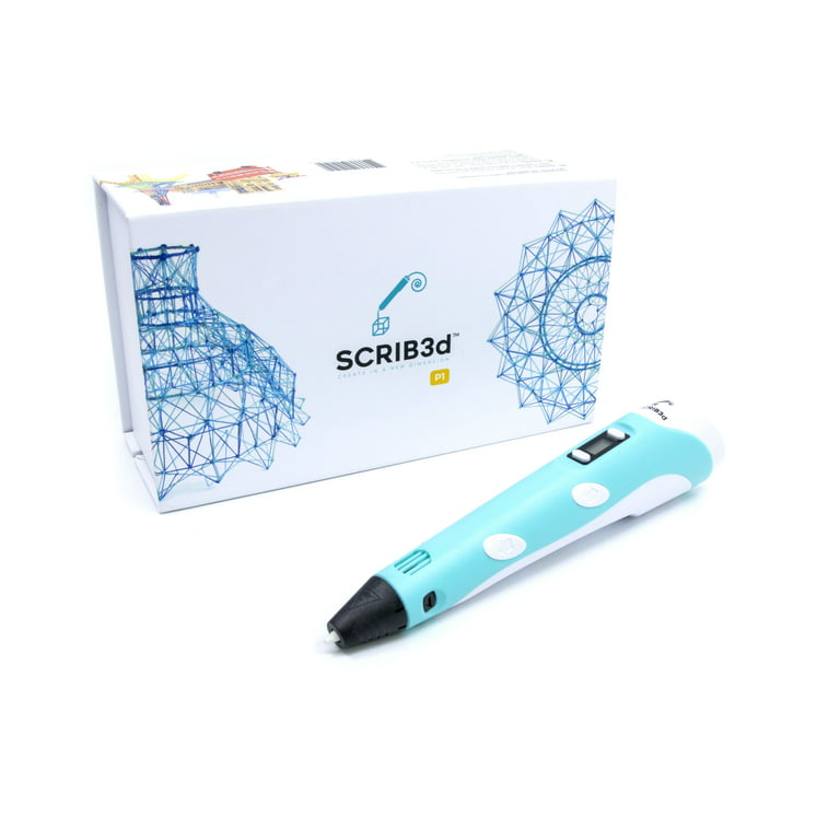SCRIB3D P1 3D Printing Pen with Display - Includes 3D Pen, 3 Starter Colors  of PLA Filament, Stencil Book + Project Guide, and Charger: :  Industrial & Scientific