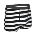 thumbnail image 3 of Balery Black And White Stripes Men's Boxer Briefs, Soft and Breathable Cotton Underwear with nylon Waistband-X-Large, 3 of 9