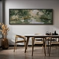 thumbnail image 6 of Large Framed Canvas Print Serene Swans on a Tranquil River Wall Art Decorative Ready to Hang Painting for Living room Bedroom - 60"x20" Black Frame, 6 of 9