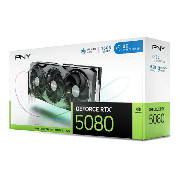 PNY GeForce RTX 5080 OC 16GB 256-Bit GDDR7 DLSS 4 PCI Express 5.0