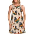 thumbnail image 1 of Balery Rooster Vestidos de verano para mujer con estampado: vestido holgado sin mangas, vestido playero informal y cómodo para días calurosos., 1 of 7