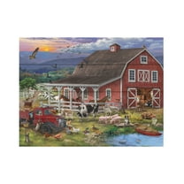 Bigelow Illustrations 'The Barnyard Crowd' Wood Slat Art 12x16