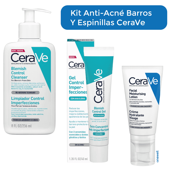 Skincare Anti Acné Barros Y Espinillas Cerave Control Imperfecciones, Hidratante, Reduce Oleosidad Y Desobstruye Poros