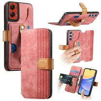 Dteck for Moto G Play 2024 Wallet Case with RFID Blocking Credit Card Holder,Wristband Strap Kickstand PU Leather Flip Shockproof Cover Women Men for Motorola Moto G Play 4G 2024 Case,Pink