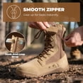 thumbnail image 5 of NORTIV 8 Men's Wide Toe Box Barefoot Military Tactical Boots for Men Zero Drop Work Minimalist Leather Side Zipper Motorcycle Combat Boots, 5 of 9