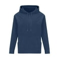thumbnail image 3 of Turilly Men's Solid Color Corduroy Hoodie Men's Drawstring Hoodie Long Sleeved, 3 of 5