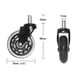 thumbnail image 4 of Office Chair Wheels Replacement Rubber Chair Casters For Hardwood Floors, 4 of 5