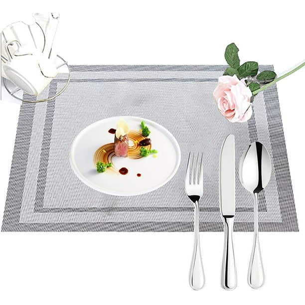 Placemats Placemats and Coaster Sets 8 PVC Heat Resistant Table Mats Set Washable with 8 x Non Slip Placemats 8 x Round Coasters for Kitchen