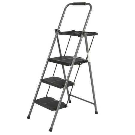 Best Choice Products 3 Step Ladder Platform Lightweight Folding Stool 330 LBS Cap Space Saving w/Tray