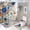 Color-2yushi, variant on Colorful Dotted Circle Burst Art 4 Piece Shower Curtain Sets, with Non-Slip Rugs, Toilet Lid Cover And Bath Mat, for Bathroom Decor Set