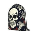 thumbnail image 2 of XMXT Unisex Drawstring Backpack for Women Men, Skulls Decor Background Waterproof Gym Bag String Bags for Shopping Sport Travel, s, 2 of 8