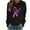 Breast cancer awareness shirts-Black, variant on Homenesgenics Breast Cancer Awareness Shirts Plus Size for Women and Men Women's Casual Loose Print Raglan Long Sleeved Hoodie Round Neck Tops Sweatshirts Pink XXL