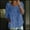 Blue, variant on Womens Tops Summer Print Round Neck 3/4 Sleeve Loose Tee Spring Tops for Women