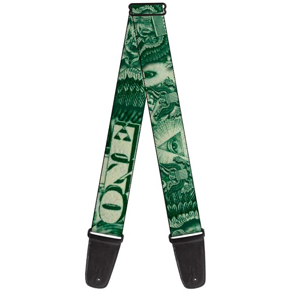 Buckle-Down Guitar Strap, One Dollar Bill Eye of Providence Bald Eagle Close Up, 2 Inches Wide