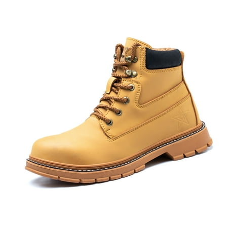 

Steel Toe Work Boots for Men Waterproof Safety Shoes Nonslip Construction Work Shoes Anti-slip Outdoor Ankle Boots