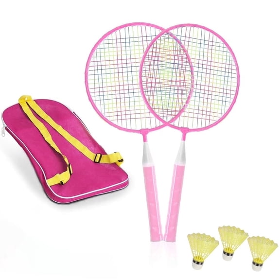 Badminton Rackets for Children,Give Three Badminton Balls，12 in 1 Shuttlecocks Racquet Sports Set w/Lightweight Carrying Bag for Kids Professionals Beginner Players Indoor Outdoor Sport Game
