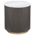 thumbnail image 3 of Coaster Jason 3-piece Round White Marble Top Coffee Table Set in Charcoal, 3 of 6