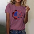 thumbnail image 5 of Women's T-shirts Independence Day Tops Short Sleeves Crew Neck T-shirt for Women with Printed Graphic Simple Pattern Summer Casual Daily Outfit Essentials Ship in 2 Days, 5 of 7