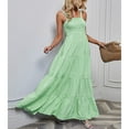 thumbnail image 6 of Werulen Smocked Tiered Sundresses for Women, Spaghetti Strap Long Summer Maxi Dresses for Women Sleeveless Loose Boho ​Dresses, 6 of 7