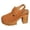 Orange, variant on Womens Slingback Clogs Adjustable Buckle Mule Summer Walking Slippers Chunky Heels Dress Shoes Non Slip Casual Sandles Round Toe Soft Sandals Cutout Breathable Shoes