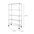 thumbnail image 6 of Zimtown 35"W x 14"D x 65"H 5-Tier Metal Wire Shelving Organizer Storage Rack Silver w/4 Wheels, 6 of 8