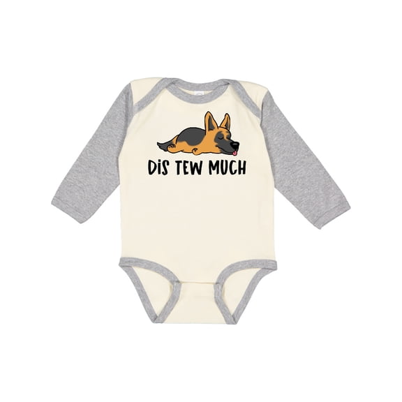 Inktastic Napping Dis Tew Much German Shepherd Boys or Girls Long Sleeve Baby Bodysuit