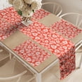 thumbnail image 2 of Ambesonne Floral Table Runner & Placemats, Art Nouveau Pattern, Placemat 4 pcs + Runner 12"x72", Orange White, 2 of 2