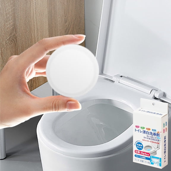 FHBVT Toilet Bowl Cleaner Tablets, 6-Pack Stain Remover and Deodorizer, Freshens Bathroom and Eliminates Urine Stains, Easy to Use for Continuous Toilet Cleaning and Odor Control