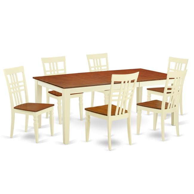 East West Furniture QULG7BMKW Dining Room Set with One Quincy Table