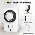 thumbnail image 5 of BN-LINK Indoor 24-Hour Mechanical Outlet Timer, 3 Prong, 2-Pack, 5 of 10