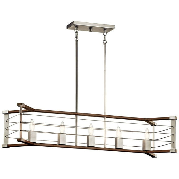 Kichler Lighting Lente - Five Light Linear Chandelier, Brushed Nickel Finish