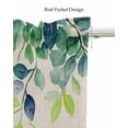 thumbnail image 5 of Eucalyptus Leaf Kitchen Valances for Windows Farmhouse Linen Window Valance Curtain for Living Room Window Treatment Farmhouse Spring Leaves Plants Vines Valance Rod Pocket Topper Drape, 42 x 18 Inch, 5 of 6