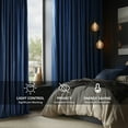thumbnail image 2 of Half Price Drapes Signature Union Blue Velvet Blackout Curtains For Bedrooms (1 Panel), 50WX 84L, 2 of 11