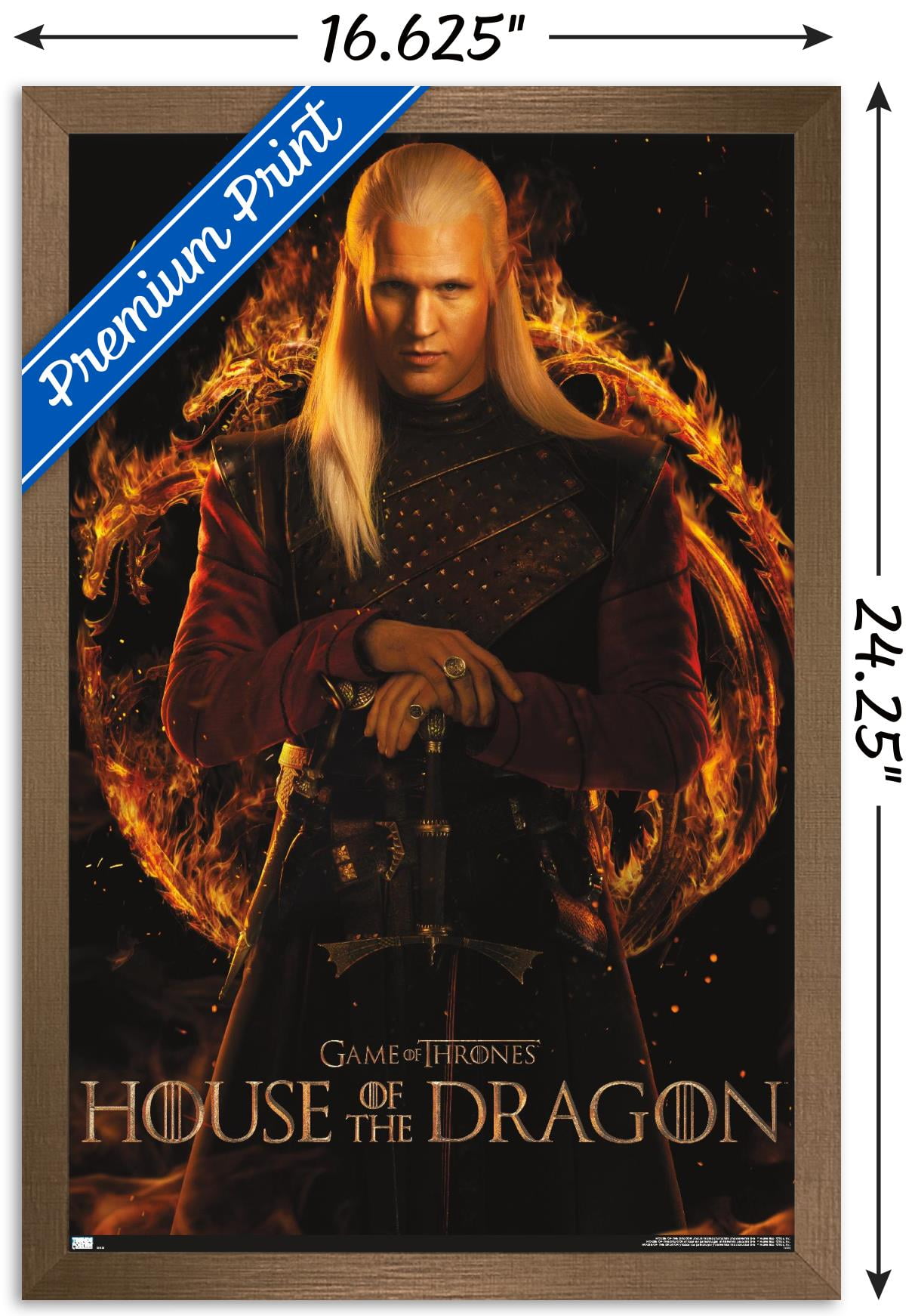 House of the Dragon - Daemon One Sheet Wall Poster, 14.725" x 22.375" Framed