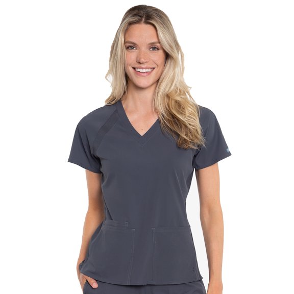 Peaches by Med Couture Women's 8470 Scrub Top -Pewter-3X-Large