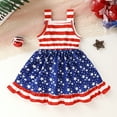 thumbnail image 3 of Younger Tree Toddler Baby Girls 4th of July Clothes Outfit Stars Stripes Bow-Knot Dress Independent Day Suits for 5-6T, 3 of 7